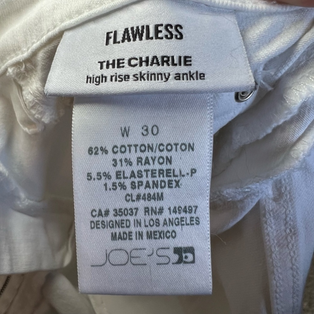 Joe’s Jeans Flawless The Charlie High Rise Skinny Ankle Hennie Jeans White Sz 30 - Picture 11 of 13